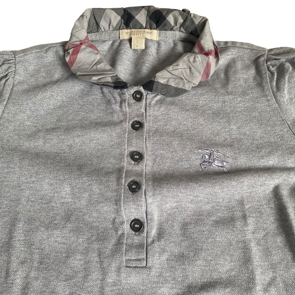 Burberry brit nova check short sleeve top polo t-shirt gray S/P - Picture 3 of 11